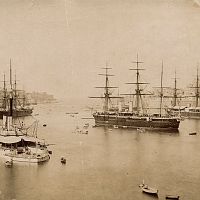 HMS Thunderer, Invincible, Alexandra, Rupert And Monarch Sit Off Senglea In 1870