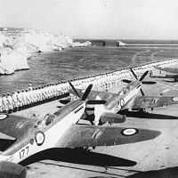 HMS Triumph With Supermarine Seafires On The Flight Deck In The Late 1940s