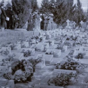 Service in Pieta Cemetery, Malta.
