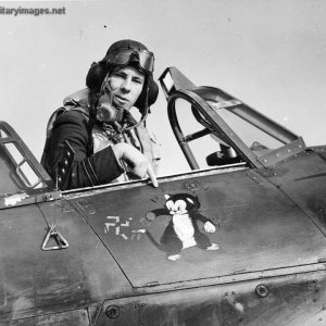 Flt Lt Greed DFC in his Hurricane