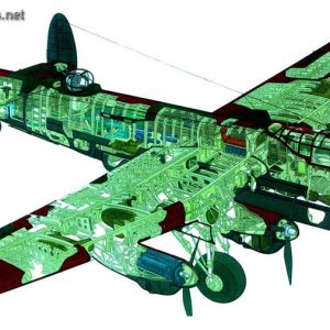 Cut-away of a Lancaster Bomber