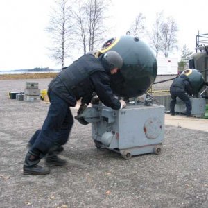 Finnish Navy Loading mines