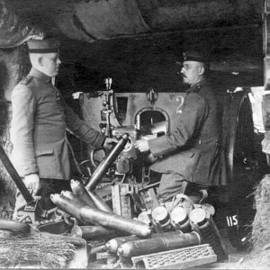 German Army Artillery in a bunker