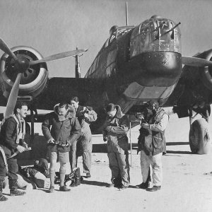Crew with Wellington Bomber