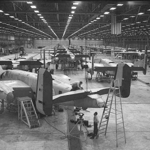 B25 Mitchell Bomber production line