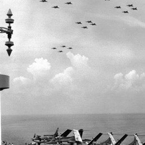 A fly pass over HMS Eagle