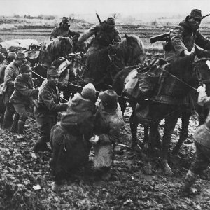 Japanese troops on horse back