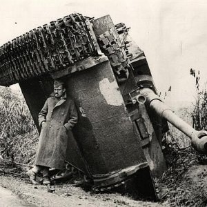 Tiger Tank on its side