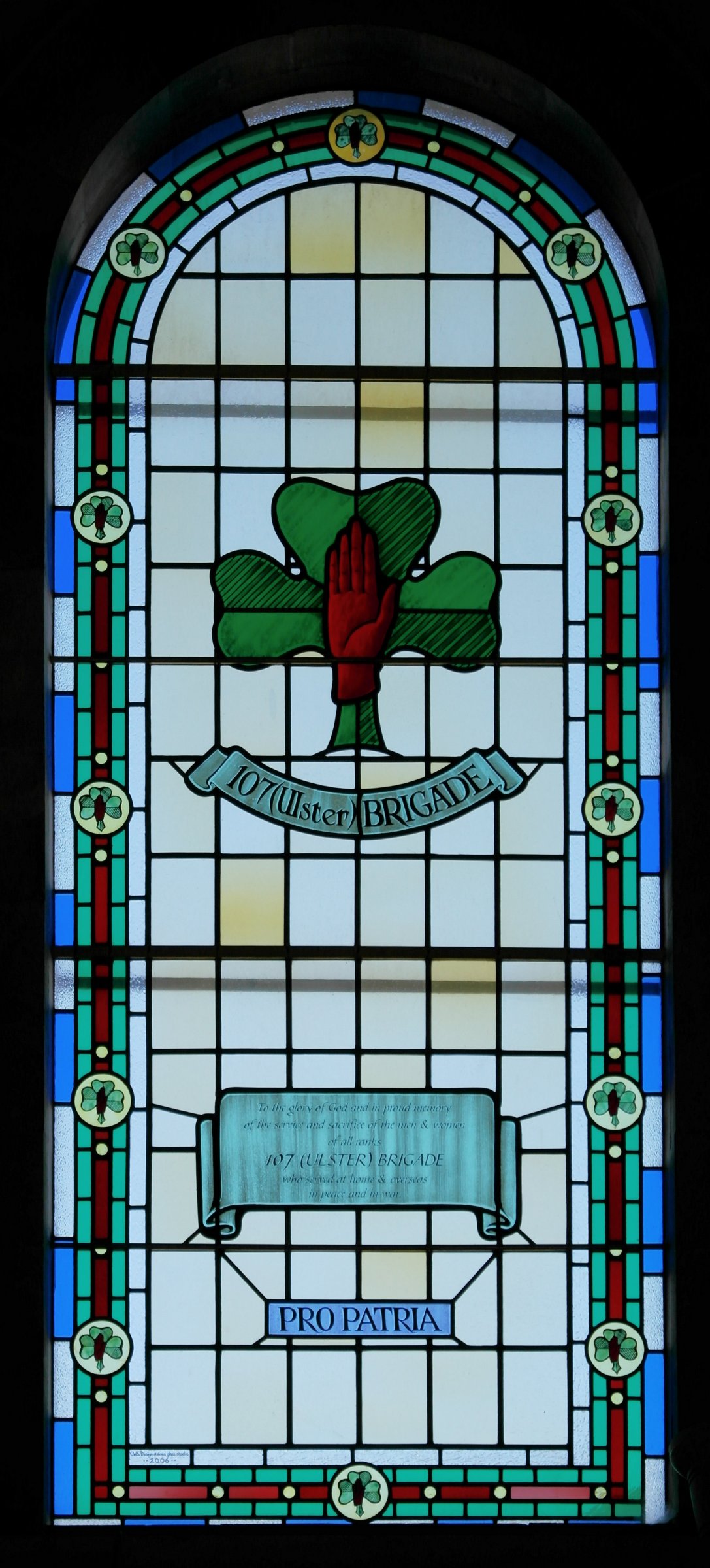 107 (Ulster) Brigade Window. St Annes Cathedral Belfast .