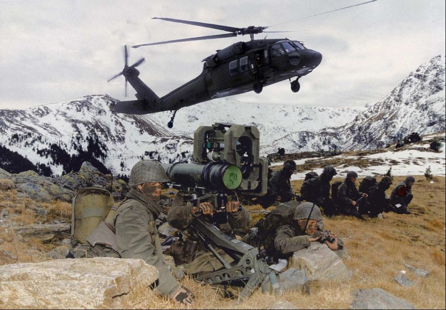 Austrian Black Hawk supports mountain troops