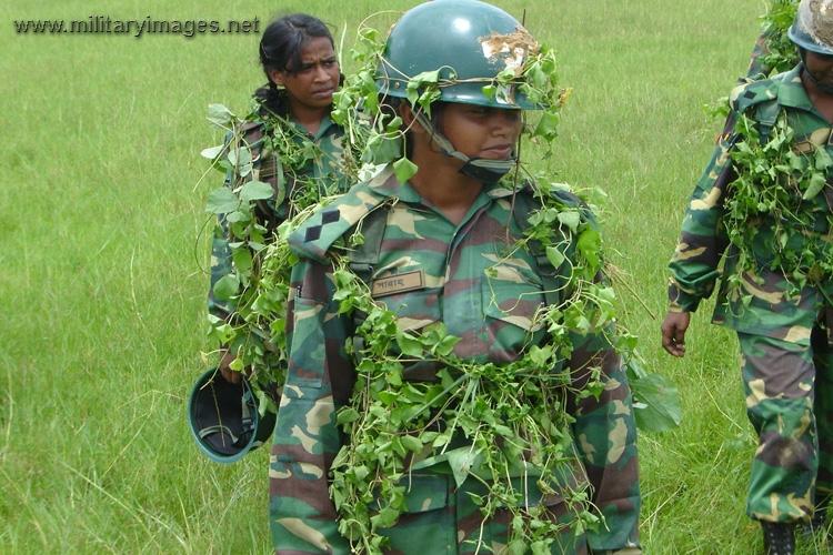 Lady officer in Camouflage and Concealment exercise