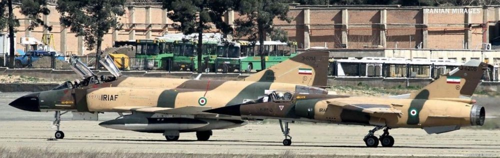 IRIAF Mirage F1EQ (3-6205) & F-4D (3-6714) taxiing.jpg