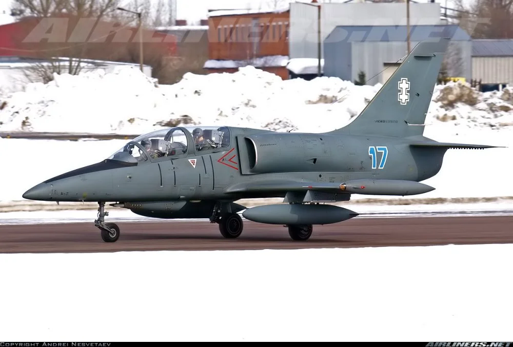 Lithuanian L-39ZA (17 blue, 395402) at Tallinn - Nennart Meri for NATO training (17 March 2010).webp