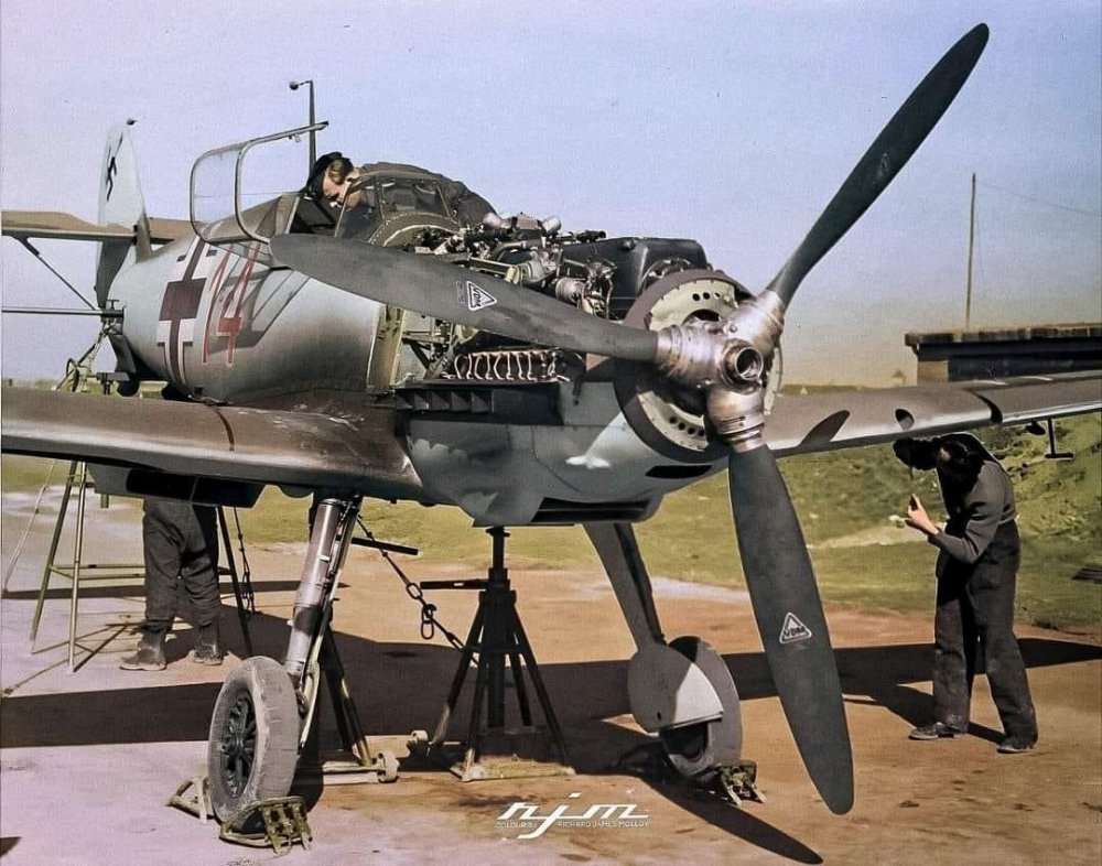 Luftwaffe trabajan en un Bf-109 E1.jpg