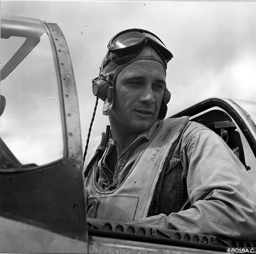 Major MooreFrom ESSEX shot down more planes over Japan 45th fighter squadron.JPG