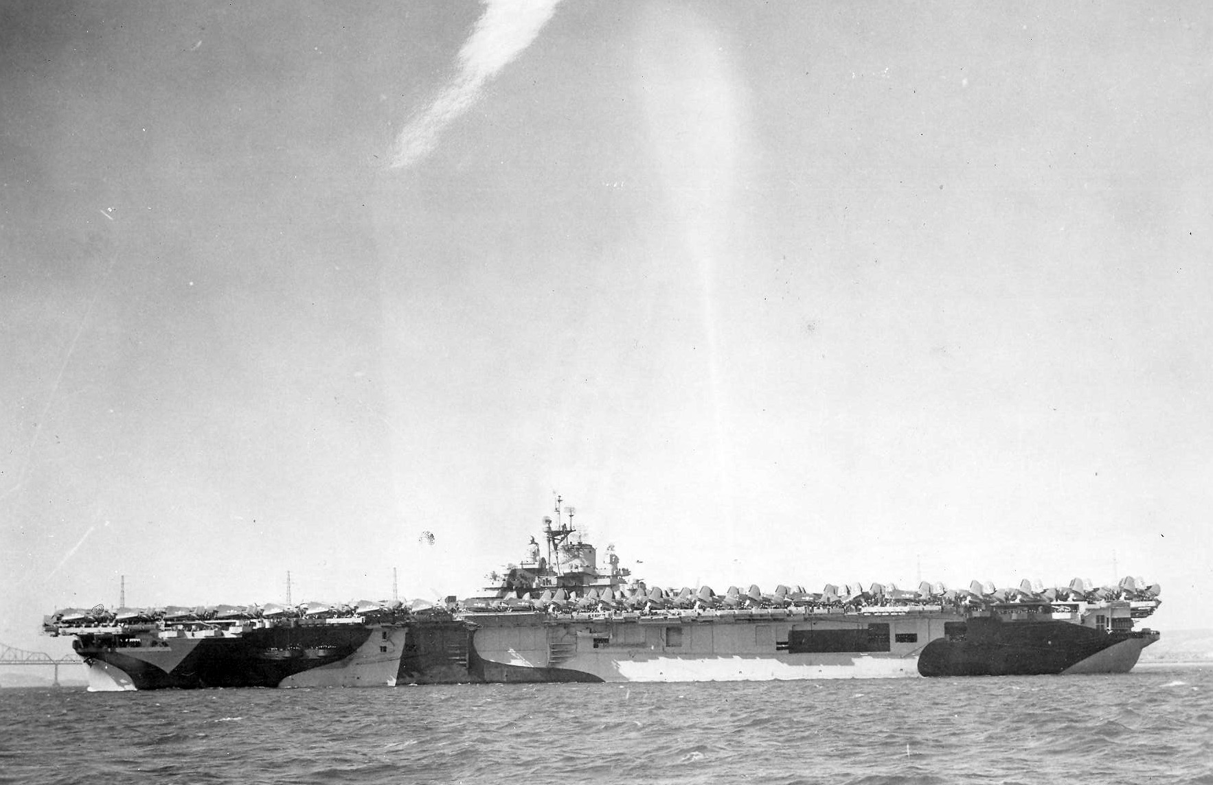 The carrier Essex (CV 9) pictured underway. 1944.jpg