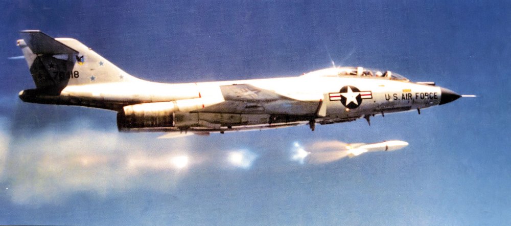 USAF F-101B-100-MC  of 2 FIS from Suffolk County AFB firing MB-1 Genis (1965).jpg