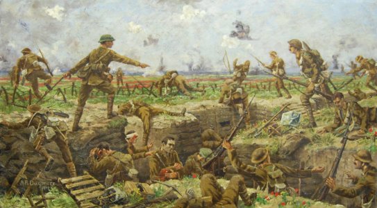 Troops Going over the Top, First World War  by AR Dugmore, 1916 COMMENT.jpg