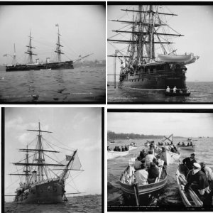 Old School Naval ships and sailors ca. 1870
