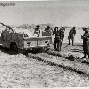 A LRDG patrol stuck in sand