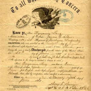 Civil War discharge of B.F.Long