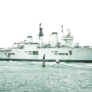 HMS Ark Royal entering Portsmouth Harbour