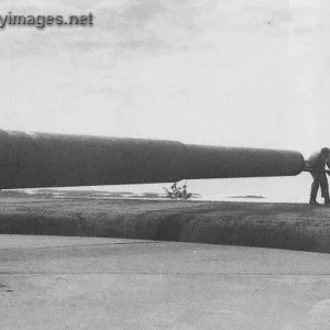 305mm coastal gun being cleaned in 1960's