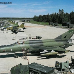 Hawks share the ramp with MiG-21bis fighters