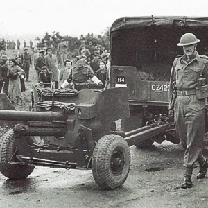 HM King George VI & Towed Artillery gun