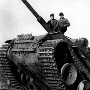 Tiger tank on a steep angle