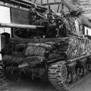 Sherman tank France Winter 1945