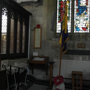 War Memorial with Royal British Legion Standard