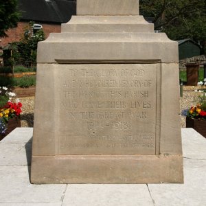 Oakamoor War Memorial Staffordshire.