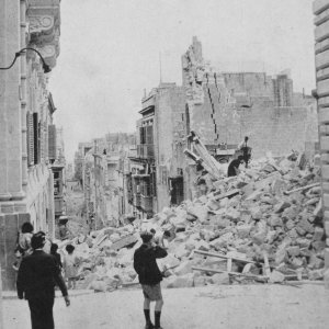 Auberge De France Building After The Bombs. Valletta