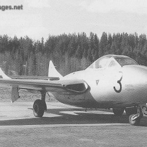 Vampire trainer Mk.55 at Luonetjrvi in 1959