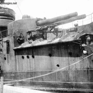 Battle damaged Tsesarevich 1904