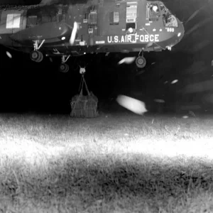 CH-3C helicopter hovers with a cargo load
