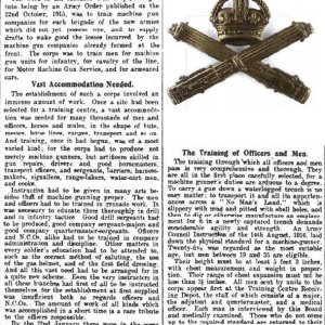Article On Development Of The Machine Gun Corps WW1