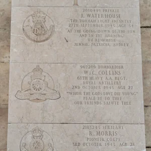 Jack WATERHOUSE. William Charles COLLINS. Reginald MORRIS.