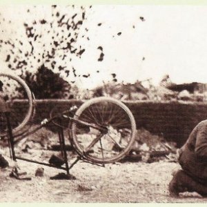 Cycle orderlies under fire WW1