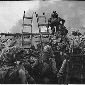 Leathernecks Use Scaling Ladders To Storm Ashore At Inchon I