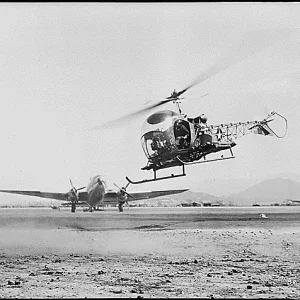 1952 June, A Helicopter, Carrying Two Wounded UN Soldiers