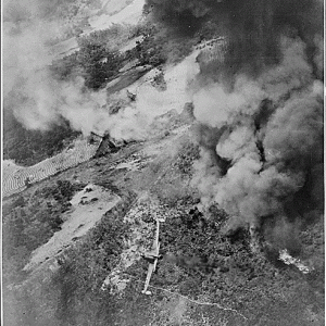 1951 June, Smoke Rising From Earlier Attacks