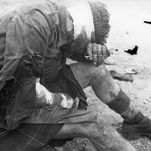 Wounded British Soldier at St Nazaire 1942