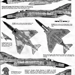 Mcdonnell Douglas F4EJ Phantom drawing