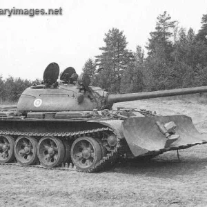 T-55 equipped with bulldozer blade BTU-55