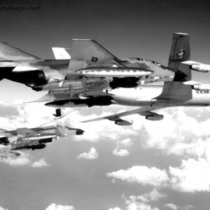 Flight of F-4C Phantom fighter bombers refuel