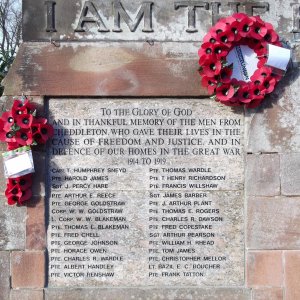 Cheddleton War Memorial, Staffordshire. WW1 Fallen