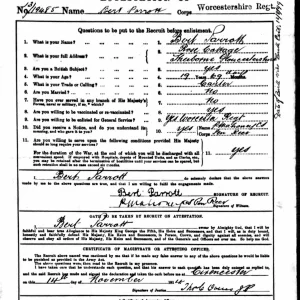 Herbert (Bert) PARROTT Enlistment