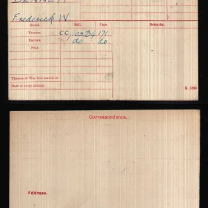 Frederick William DENNETT  Medal Card